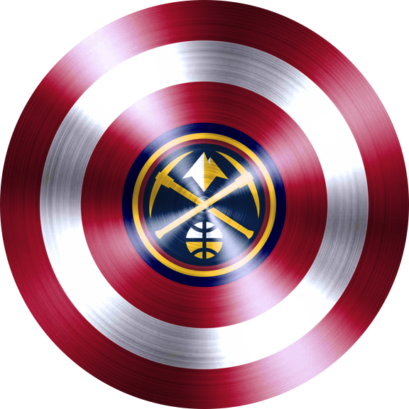 Captain American Shield With Denver Nuggets Logo vinyl decal